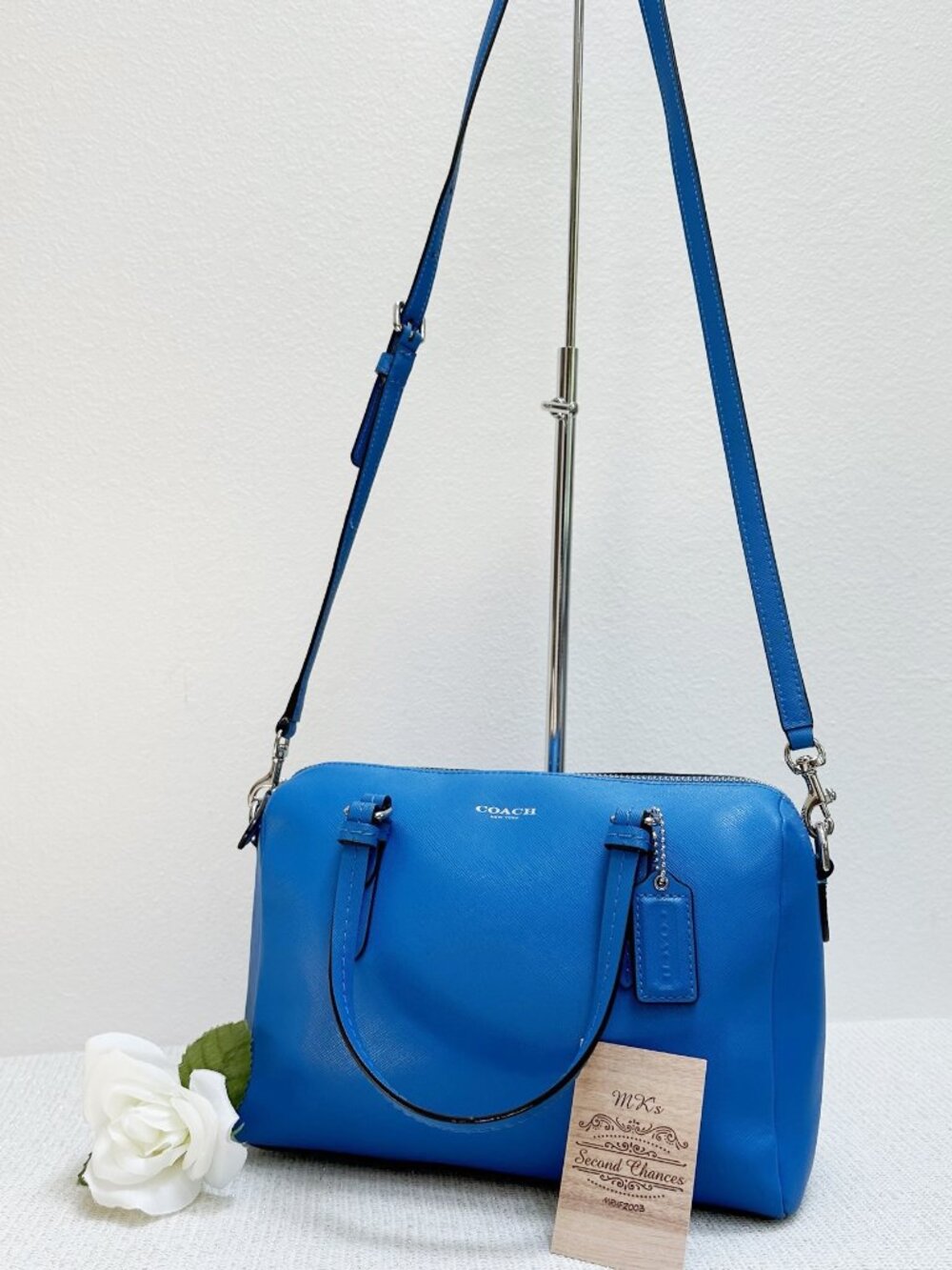 Coach Peyton Bennet Mini Satchel/Sbody - Style F54030 - Bright Blue Leather EUC